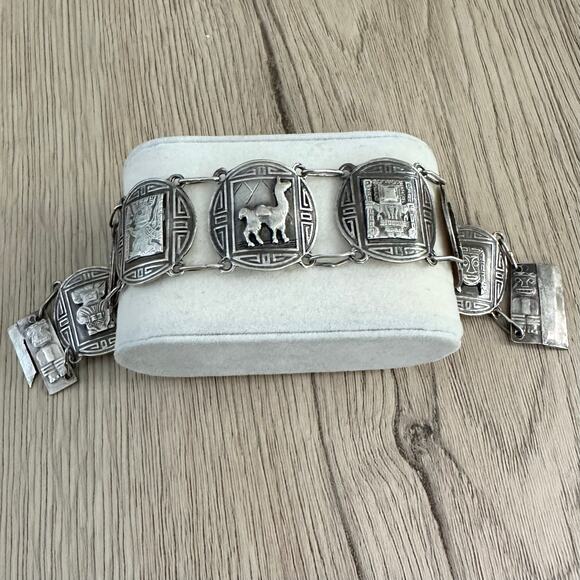 Vintage 900 Silver Industria Peruana Bracelet - Picture 2 of 11